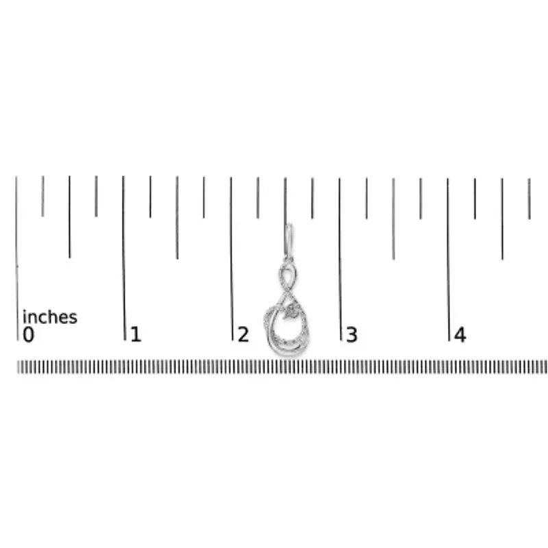 Silver 1/6 Diamond Spiral Twist Drop and Dangle Earrings