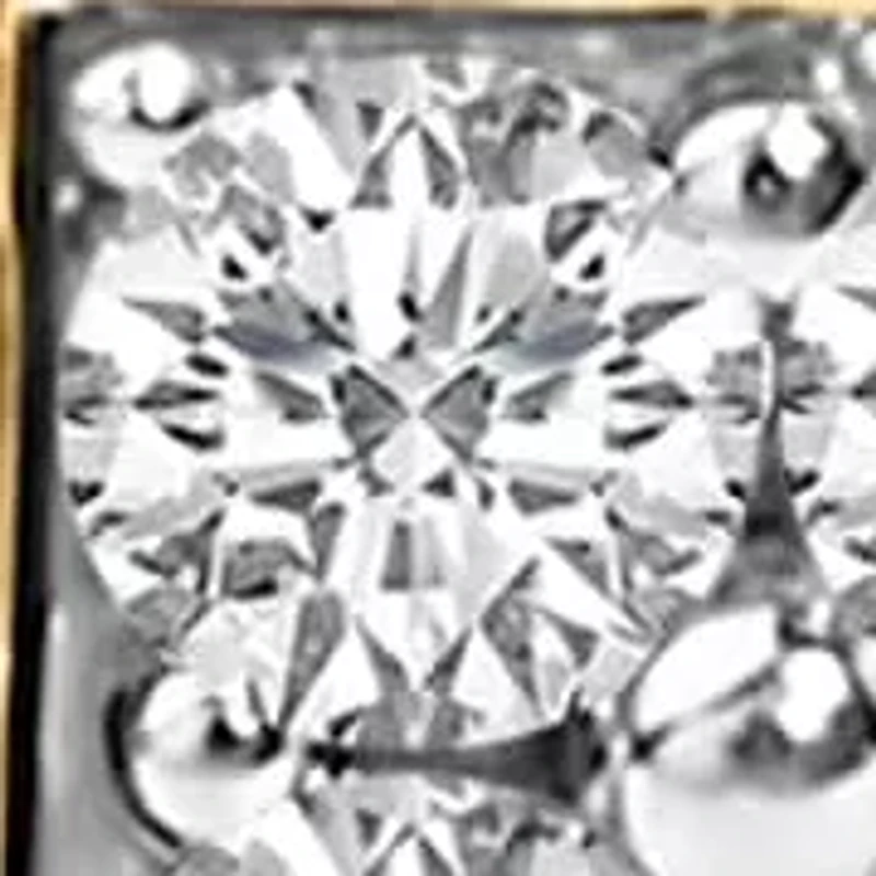 Two Tone Silver 1/2 Cttw Diamond Square Box Huggie Hoop Earrings