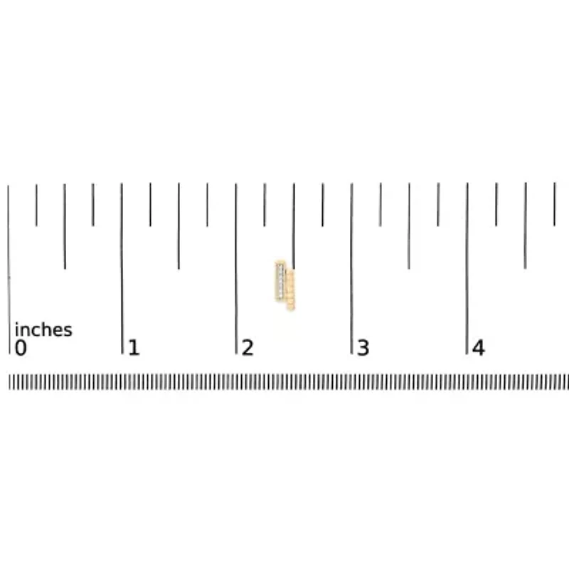 14k Yellow Gold over Silver Diamond Accent Bar Stud Earrings