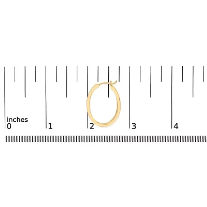 14K Yellow Gold over Silver 1/4 Cttw Diamond Style Hoop Earrings