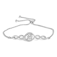 Lab Created Silver Created White Sapphire Knotted Twist Bolo Bracelet