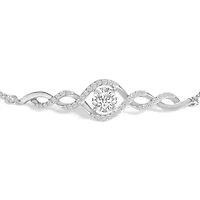 Lab Created Silver Created White Sapphire Knotted Twist Bolo Bracelet