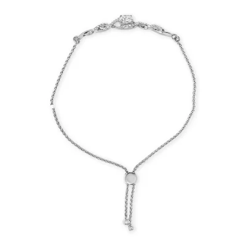 Lab Created Silver Created White Sapphire Knotted Twist Bolo Bracelet