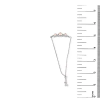 Lab Created Silver Created Opal Triple Heart and White Sapphire Bolo Bracelet