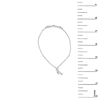 Lab Created Silver Created Blue Sapphire and White Sapphire Bolo Bracelet