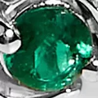 Silver Created Emerald and Diamond Twist S Link Bracelet