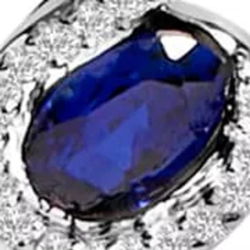 Lab Created Silver Created Blue and White Sapphire 3 Stone Swirl Pendant Necklace