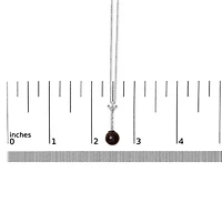 Lab Created Silver Black Pearl and Created White Sapphire Pendant Pendant Necklace