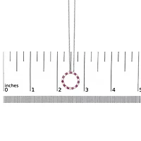 Lab Created Silver Alternating Created Red Ruby and Opal Circle Pendant Necklace