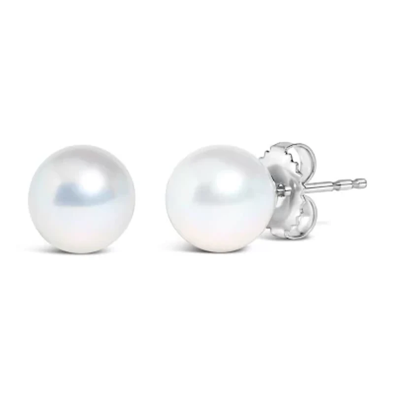 14K Gold 4.5-5MM Cultured Freshwater Pearl Solitaire Stud Earrings
