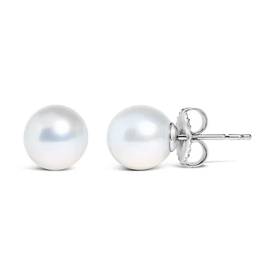 14K Gold 6-6.5MM Cultured Freshwater Pearl Solitaire Stud Earrings