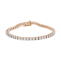 Sterling Silver 1.0 Cttw Miracle-Set Diamond Round Faceted Bezel Tennis Bracelet