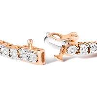 Sterling Silver 1.0 Cttw Miracle-Set Diamond Round Faceted Bezel Tennis Bracelet