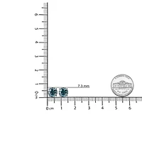 Lab Created 14K Gold Blue Lab Grown Diamond Stud Earrings with Screw Backs