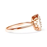 10K Rose Gold 3/8 Cttw Composite Diamond Pear Shaped Halo Promise Ring