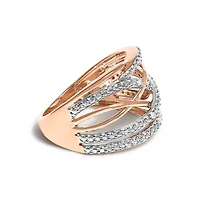 925 Sterling Silver Diamond Accent Crossover Ring (I-J Color