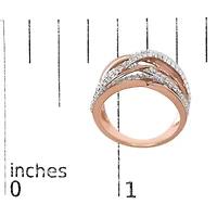 925 Sterling Silver Diamond Accent Crossover Ring (I-J Color