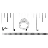 10K White Gold 2 1/2 Cttw Round and Baguette-Cut Diamond Multi-Row Bypass Ring
