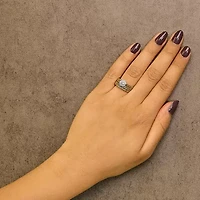14K Yellow Gold Plated Sterling Silver 1/5 Cttw Diamond Halo Engagement Ring and Wedding Band Set