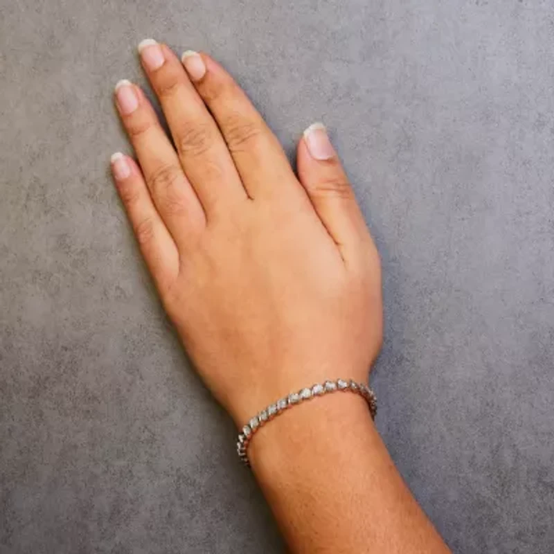 925 Sterling Silver 1/ Cttw Diamond "S" Link Tennis Bracelet