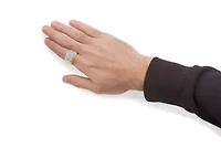 14K Yellow Gold Plated Sterling Silver 3/8 Cttw Diamond Miracle Set Mens Cluster Cocktail Ring