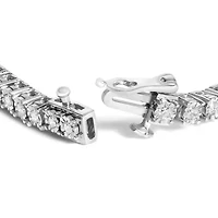 Lab Created .925 Sterling Silver Lab Grown Diamond Illusion-Set Miracle Plate Tennis Bracelet - 7.25" Inches