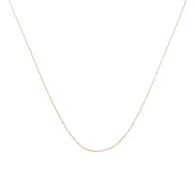 10K Gold 0.5 mm Slender & Dainty Fine Rope Chain Necklace