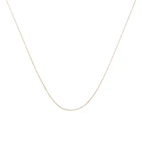 10K Gold 0.5 mm Slender & Dainty Fine Rope Chain Necklace-18" Inches