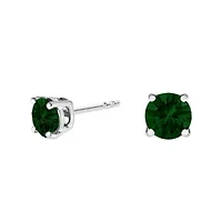 Lab Created 14K Gold 1/2 Cttw Grown Green Diamond Solitaire Stud Earrings