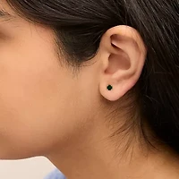Lab Created 14K Gold 1/2 Cttw Grown Green Diamond Solitaire Stud Earrings