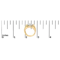 14K Yellow Gold Plated Silver 1/3 Cttw Miracle-Set Floral Diamond Cluster Ring