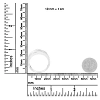 10K White Gold 1/10 Cttw Diamond Men's Three Stone Wedding Ring