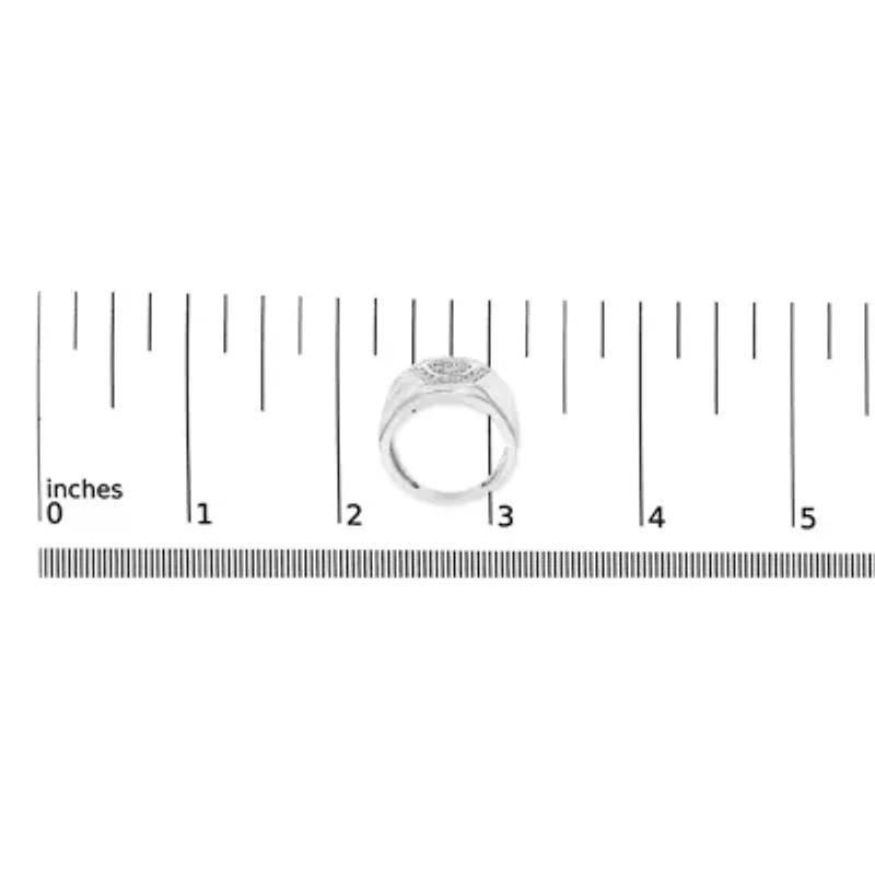 Men's .925 Sterling Silver 1/2 Cttw Multi-Diamond Hexagon Frame Ring