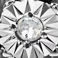 Silver Diamond Accent 9 Stone Ridged Band Fashion Ring