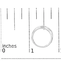 Men's .925 Sterling Silver 1/6 Cttw 3 Stone Diamond Band Ring
