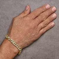 Silver 1/2 Cttw Diamond Cuban Curb Chain Bracelet - 8.5" Inches