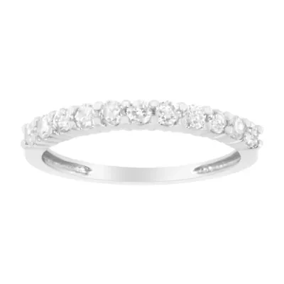 Silver 1/2 cttw Diamond 11 Stone Band Ring