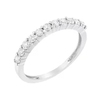 Silver 1/2 cttw Diamond 11 Stone Band Ring