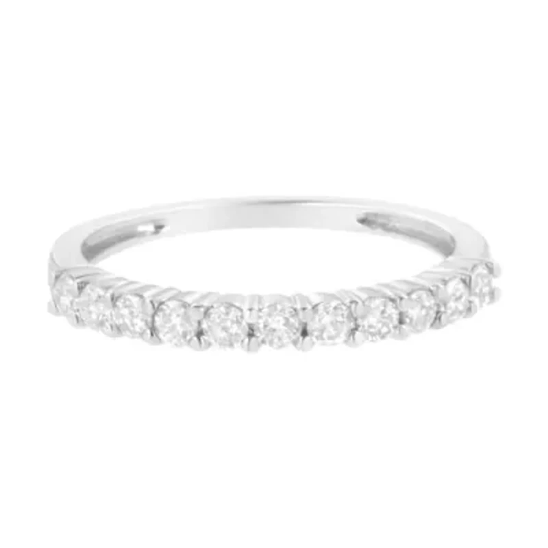 Silver 1/2 cttw Diamond 11 Stone Band Ring