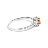 10K White Gold Oval and Diamond Accent Halo Ring