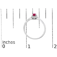 10K White Gold Oval and Diamond Accent Halo Ring