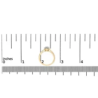 Silver 1/10 Cttw Round Diamond Heart Engagement Ring