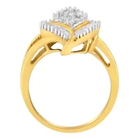 10K Yellow Gold Diamond Cluster Ring