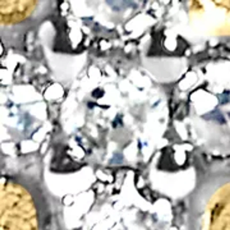 Silver Diamond Cross Ring with Satin Finish