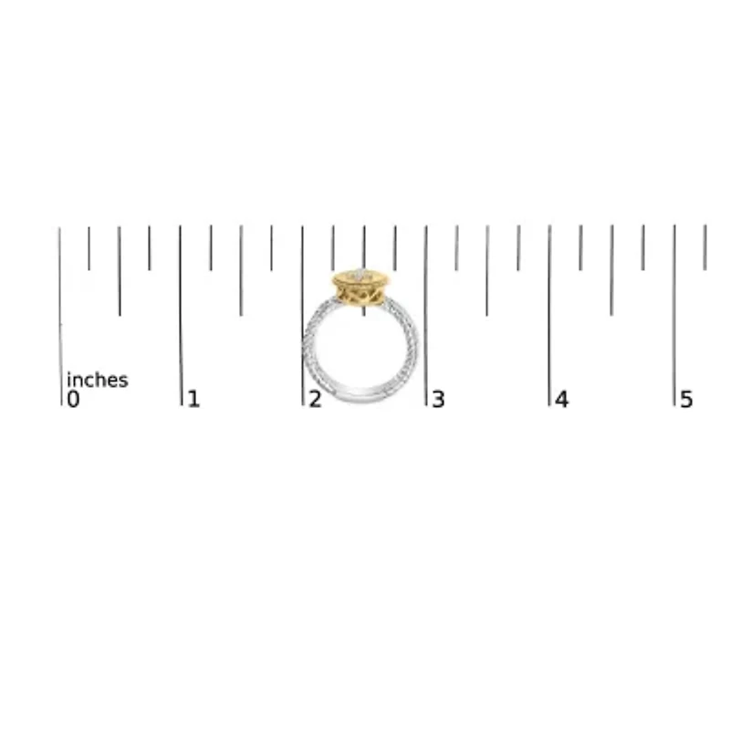 Silver Diamond Cross Ring with Satin Finish