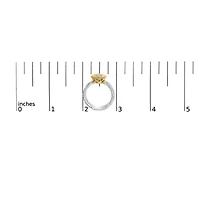 Silver Diamond Cross Ring with Satin Finish