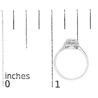 10K Gold Gemstone and 1/10 Cttw Diamond Halo Ring