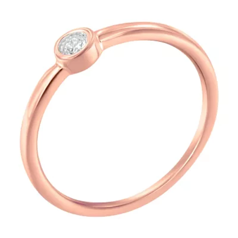 14K Rose Gold Plated .925 Sterling Silver Miracle Set Diamond Ring