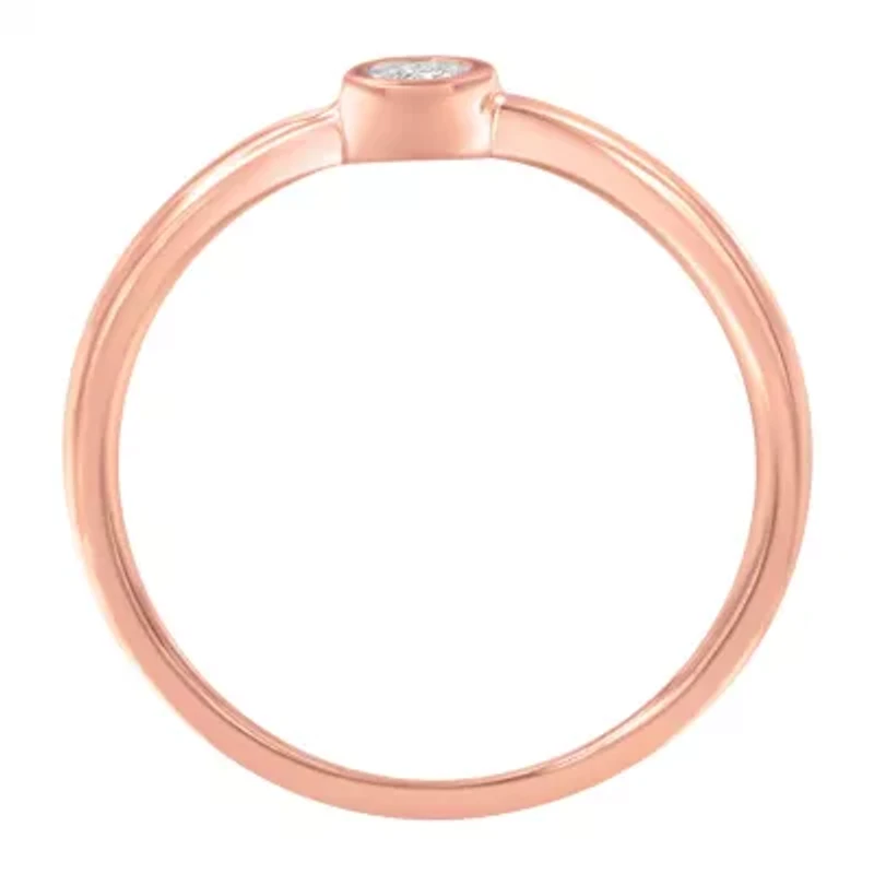 14K Rose Gold Plated .925 Sterling Silver Miracle Set Diamond Ring