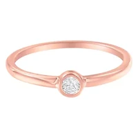 14K Rose Gold Plated .925 Sterling Silver Miracle Set Diamond Ring